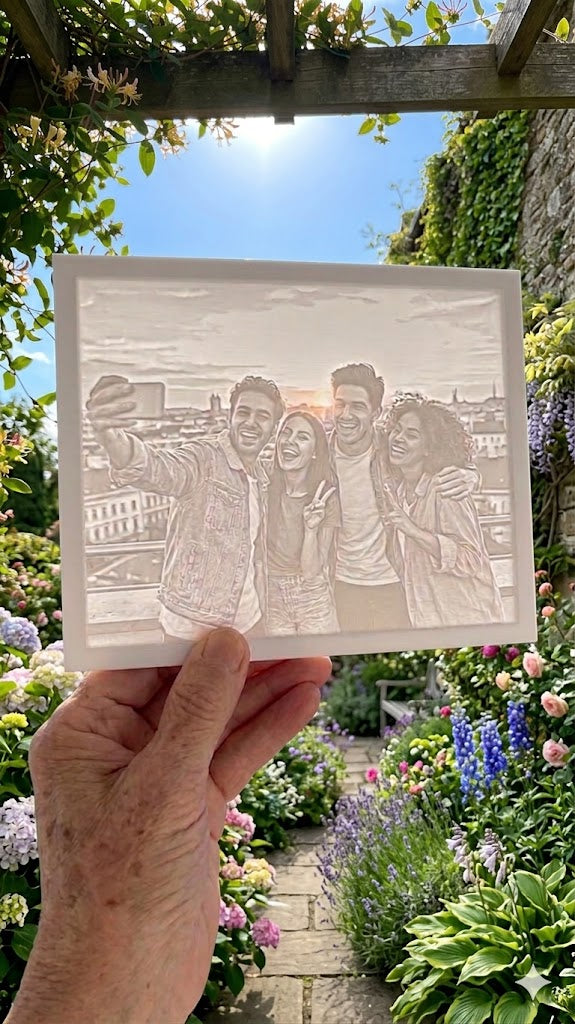 Lithophane 12x18 large personalised portrait photo gift UK