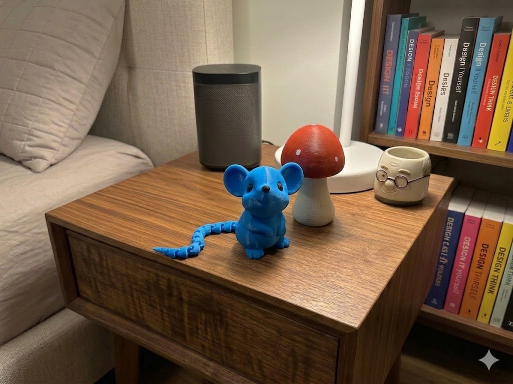 Squeaklets articulated mouse in blue – satisfying sensory toy UK
