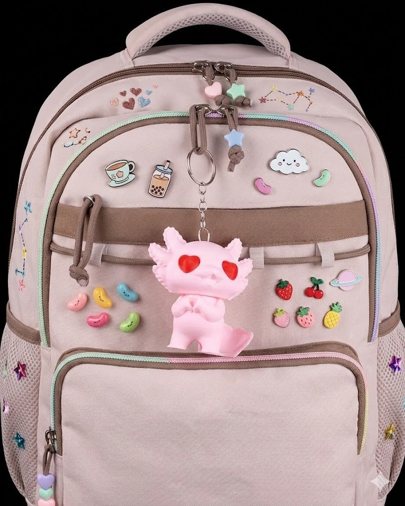 Heartfelt axolotl keychain cute pink axolotl keyring gift UK