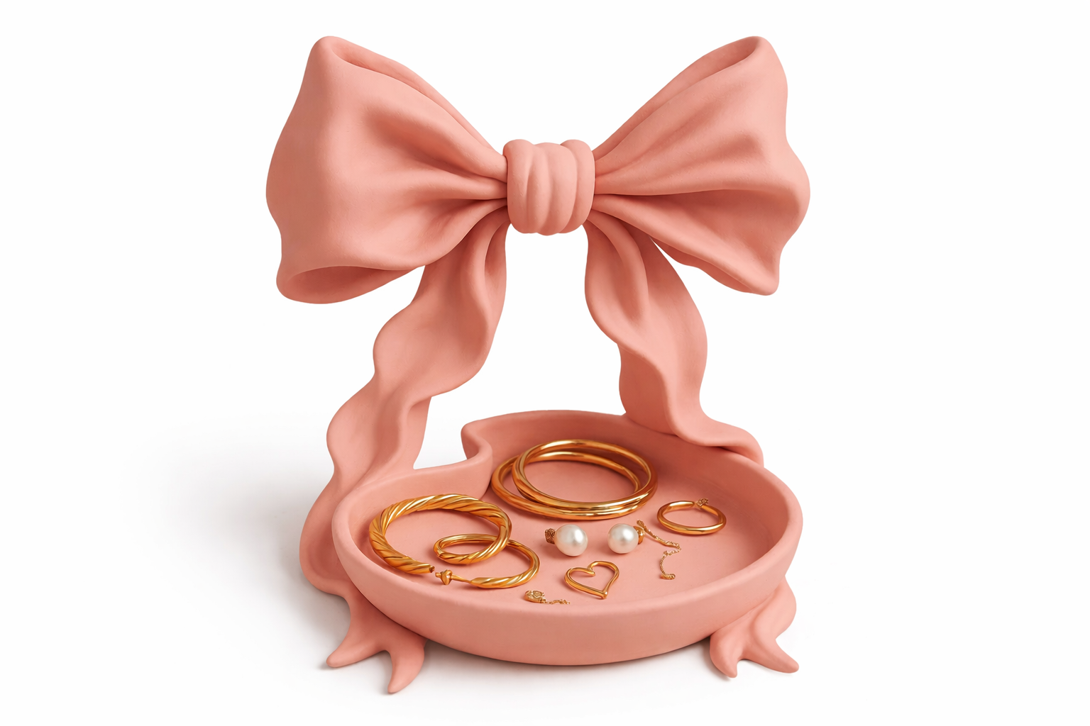 Luxe Bow jewellery stand pink bow shaped jewellery holder gift UK