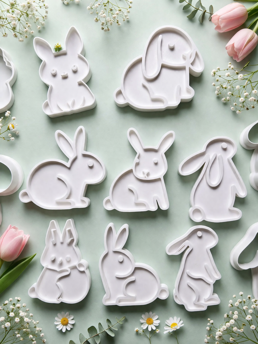 Bunny cookie cutter set close up detail Easter baking gift UK
