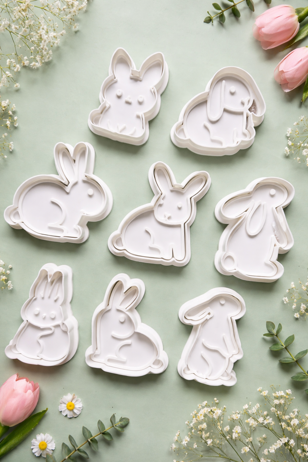 Mystery Bunny cookie cutter pack 4 piece set Easter baking gift UK