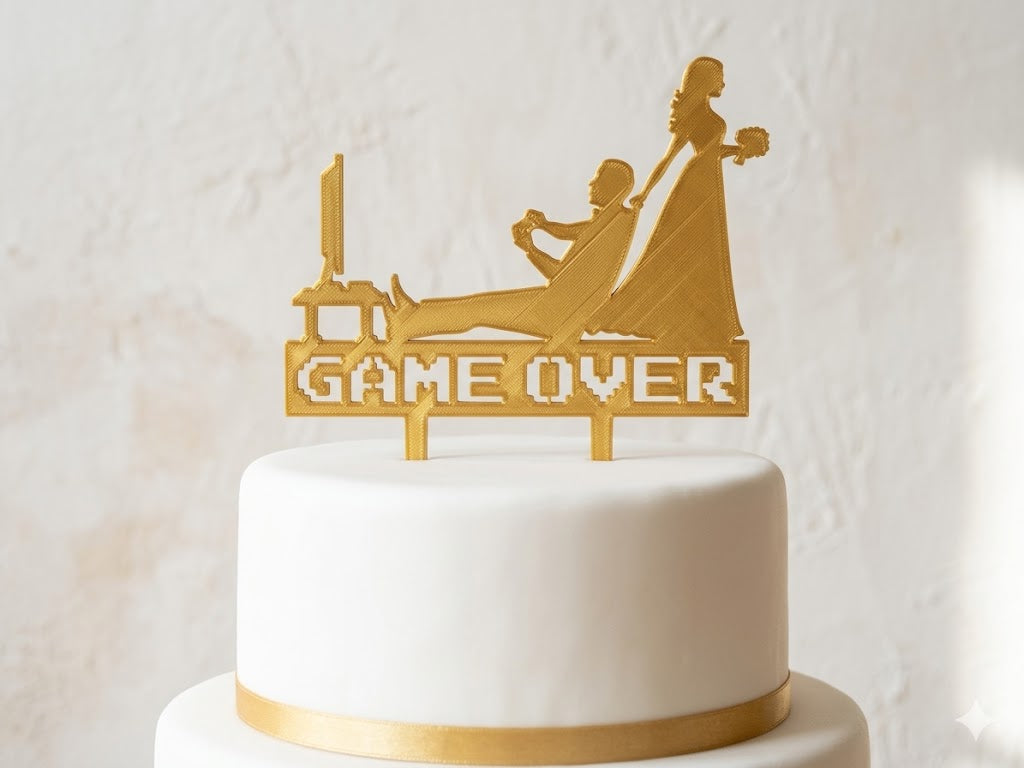 Game Over wedding cake topper gamer novelty gift UK
