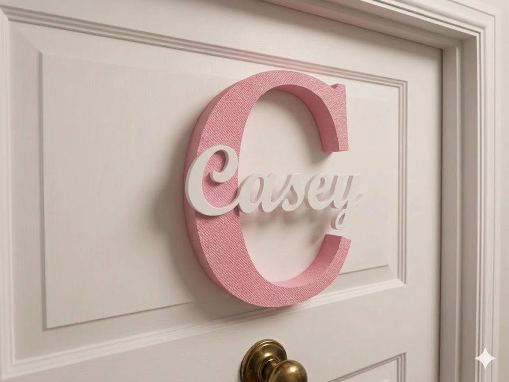 Personalised name door sign custom initial plaque gift UK Casey