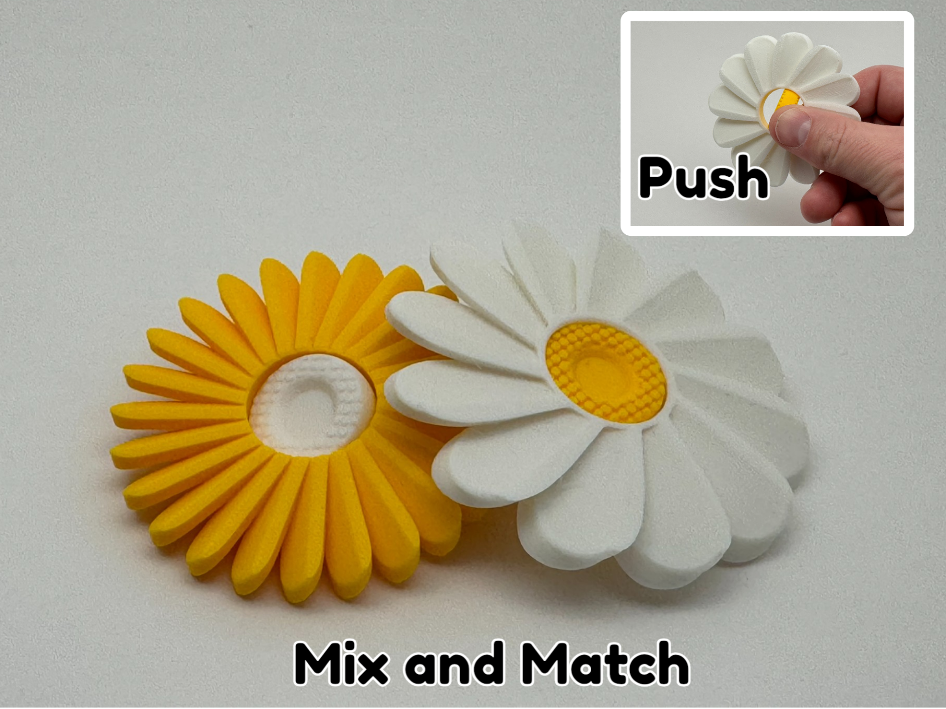 Daisy flower fidget spinner close up detail UK