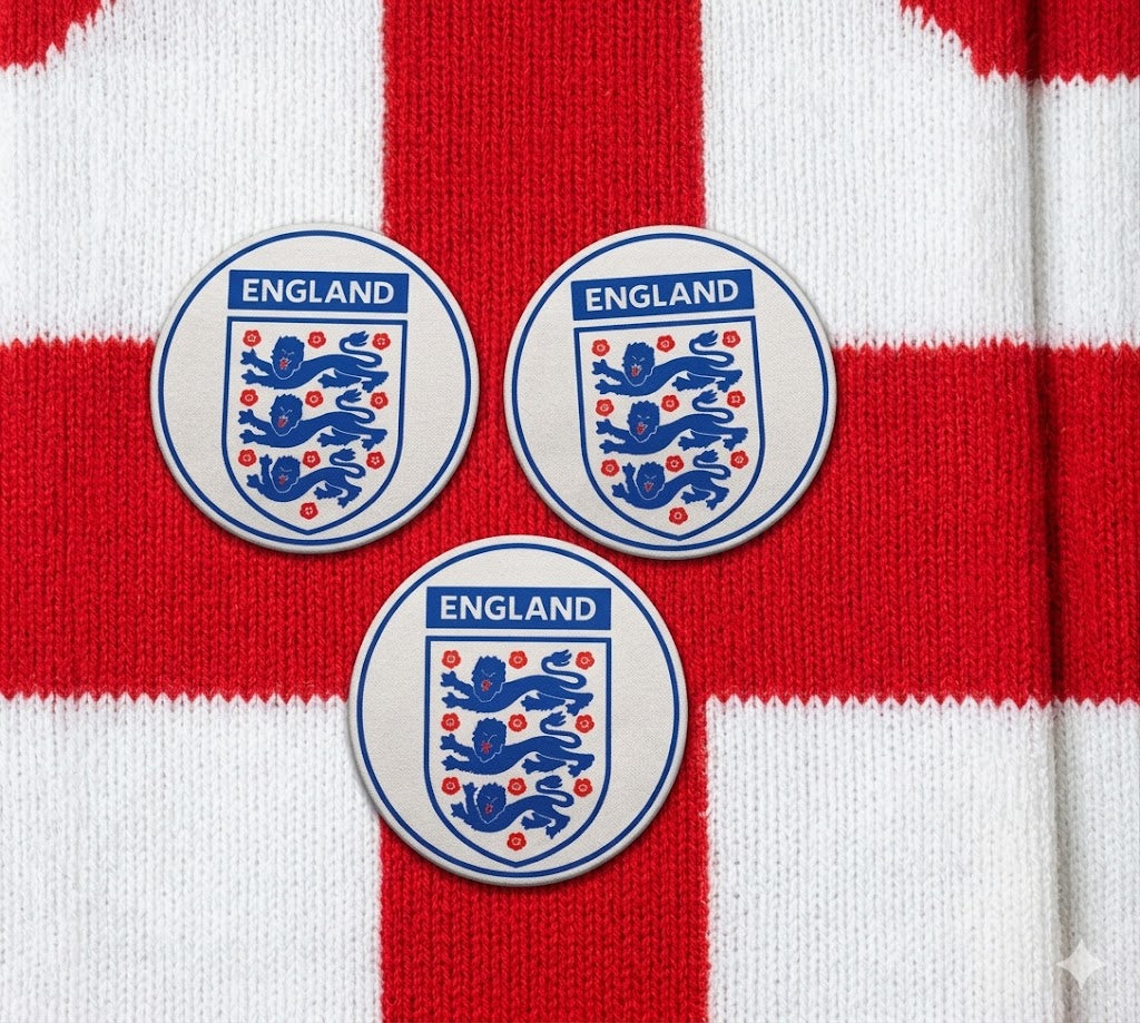 Three Lions Heritage coaster set full view England football gift UK