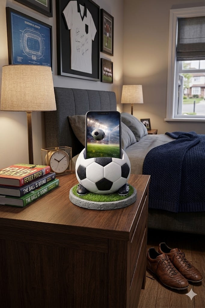Football phone stand close up detail novelty sport desk gift UK