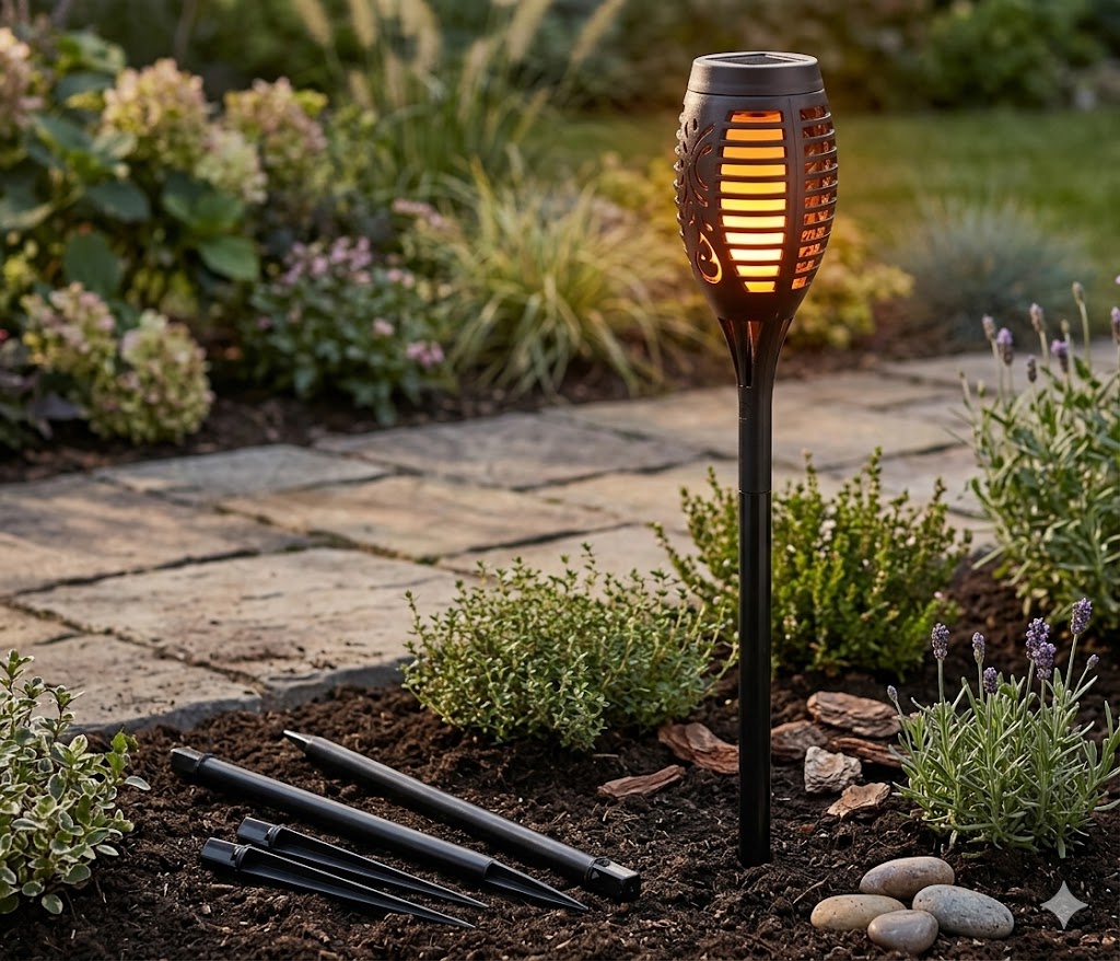 GroundGrip light stakes in grass – garden solar light anchors UK