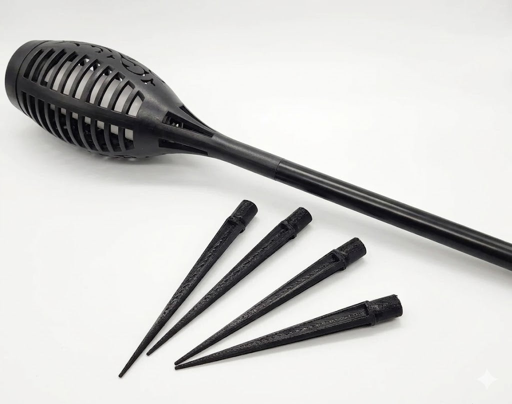 GroundGrip lawn light stakes – secure garden solar light holders by 3DESIGN