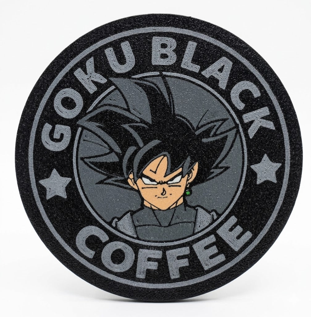 Goku inspired anime coaster close up detail UK