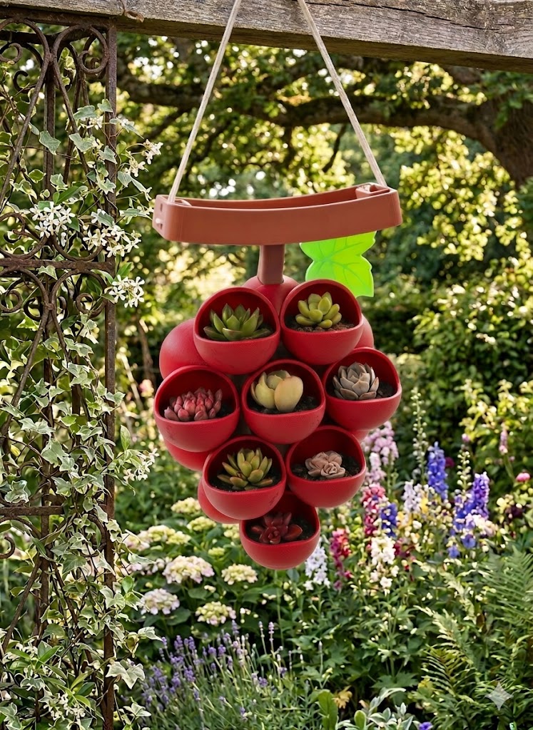 VineDrop grape cluster planter – fun novelty plant pot by 3DESIGN