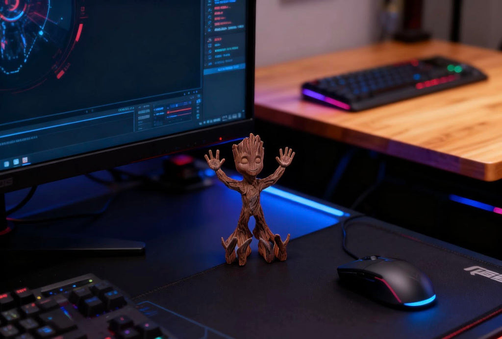 Rooted Buddy Groot inspired phone stand desk holder novelty gift UK