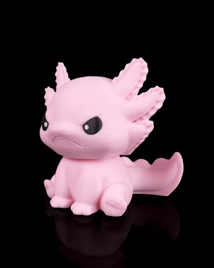 Grouchy axolotl keychain close up detail UK