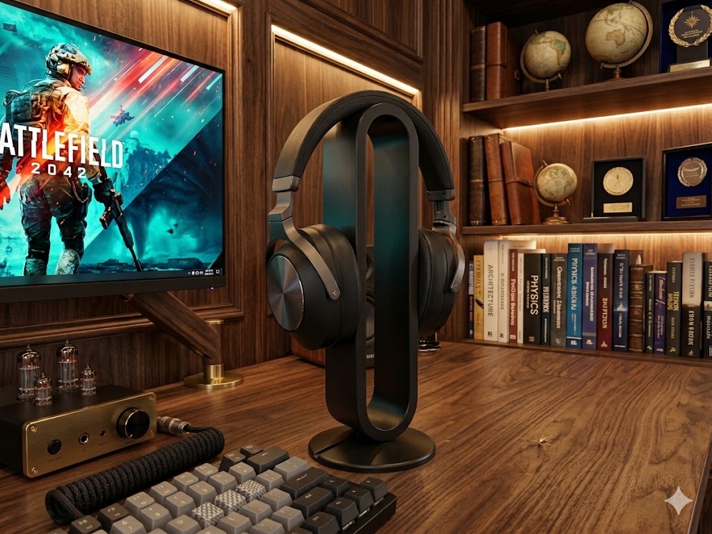 3DESIGN Aura headphone stand black desk accessory gaming gift UK