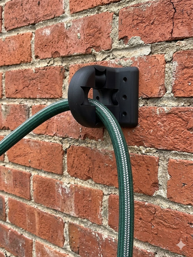 WallRoll hose guide fixed to wall – outdoor hose tidy UK