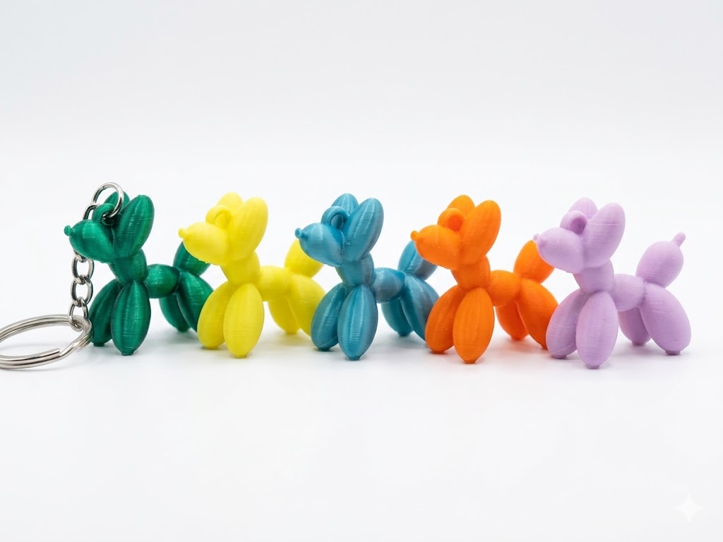 Novelty balloon pup keyring colourful gift accessory UK