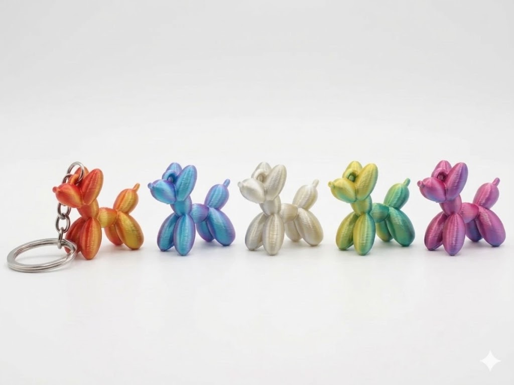 PopPup balloon dog keychain close up detail UK