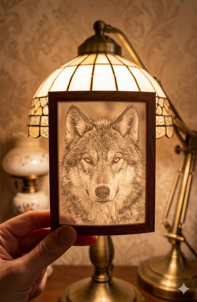 Lithophane dog portrait personalised custom photo gift UK