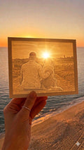 LightReveal personalised lithophane portrait 12x18 man and dog photo gift UK