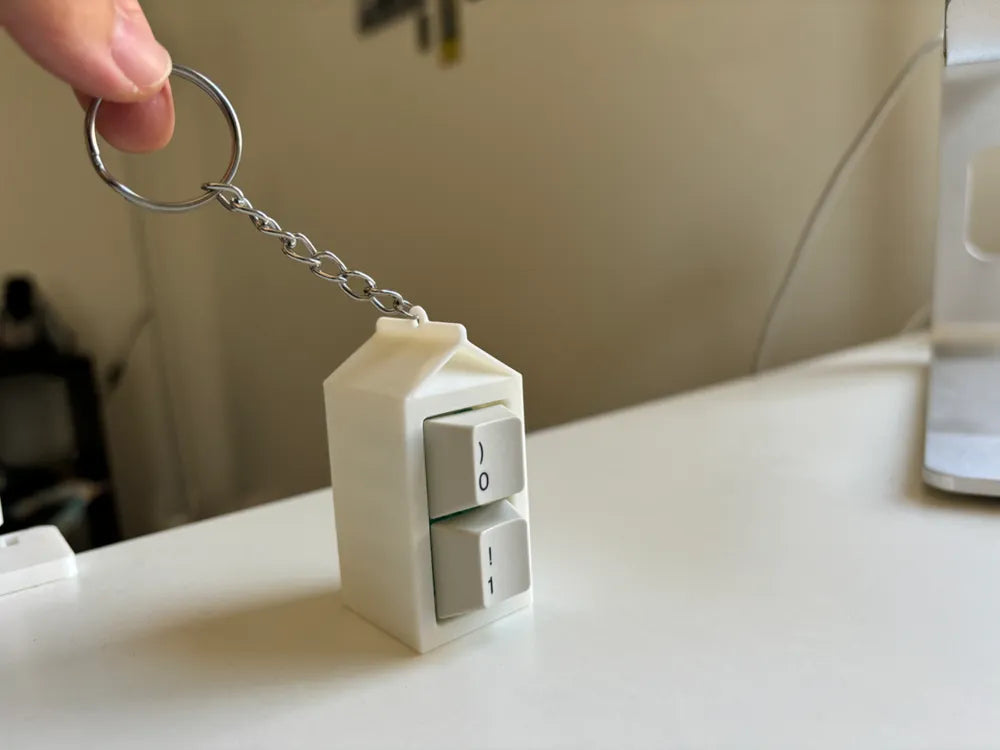 Milk carton fidget clicker toy close up detail UK