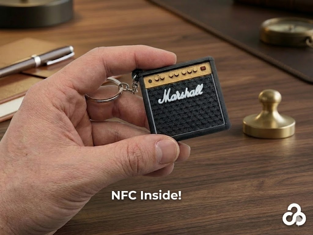 AmpTap NFC keychain mini Marshall speaker keyring music gift UK