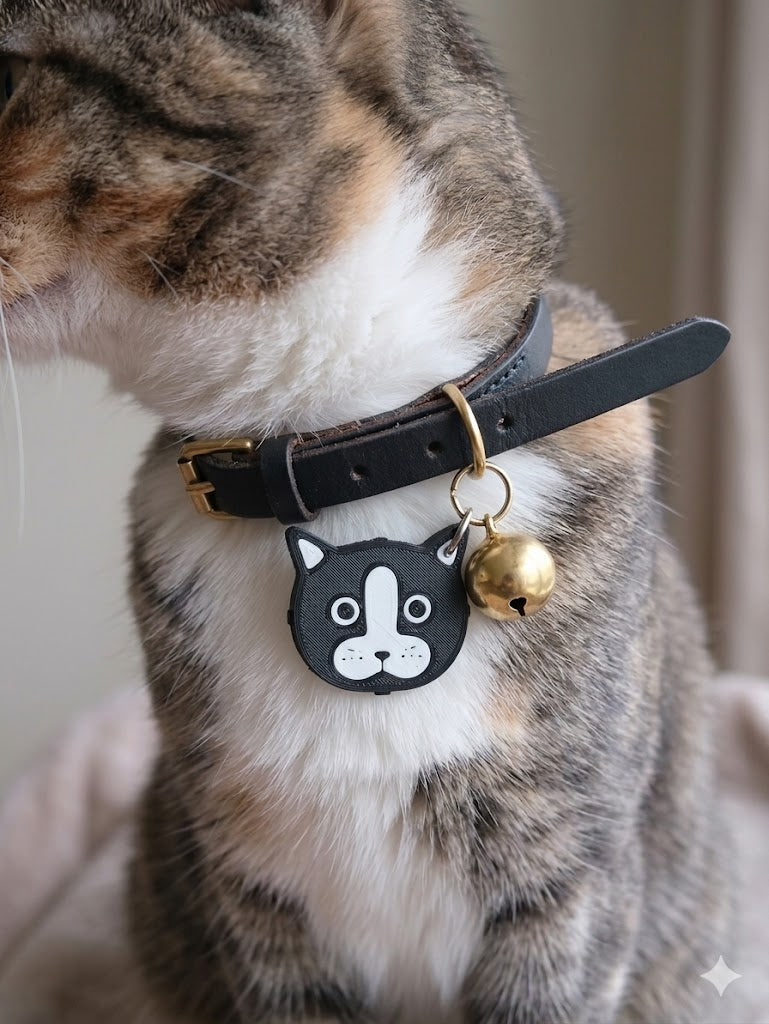 NFC cat ID tag close up detail smart pet accessory UK
