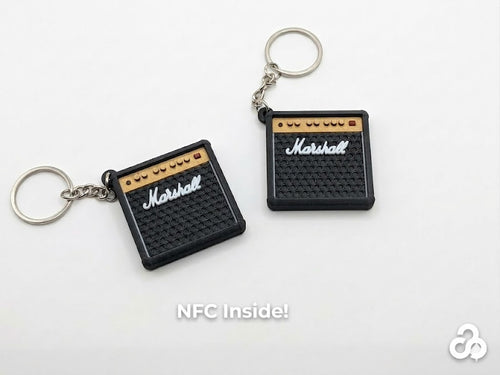 Mini speaker keyring close up detail NFC music accessory UK