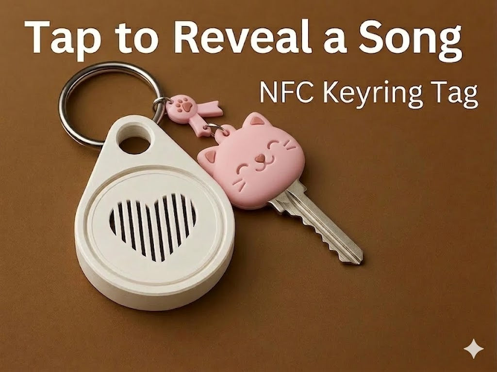 TapTune NFC keychain tap to play song music keyring gift UK