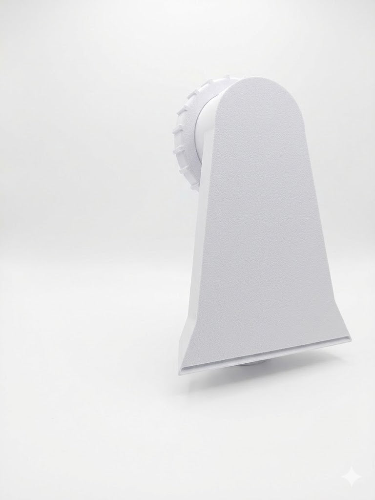 White pool fountain attachment with threaded ring connector