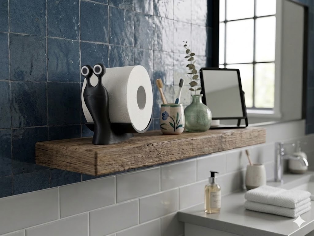 Slug toilet roll holder close up detail novelty bathroom gift UK