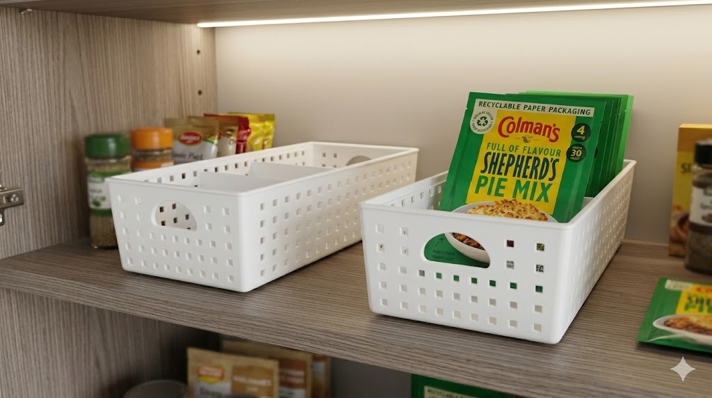 SnapStore Duo organiser trays close up detail kitchen storage UK