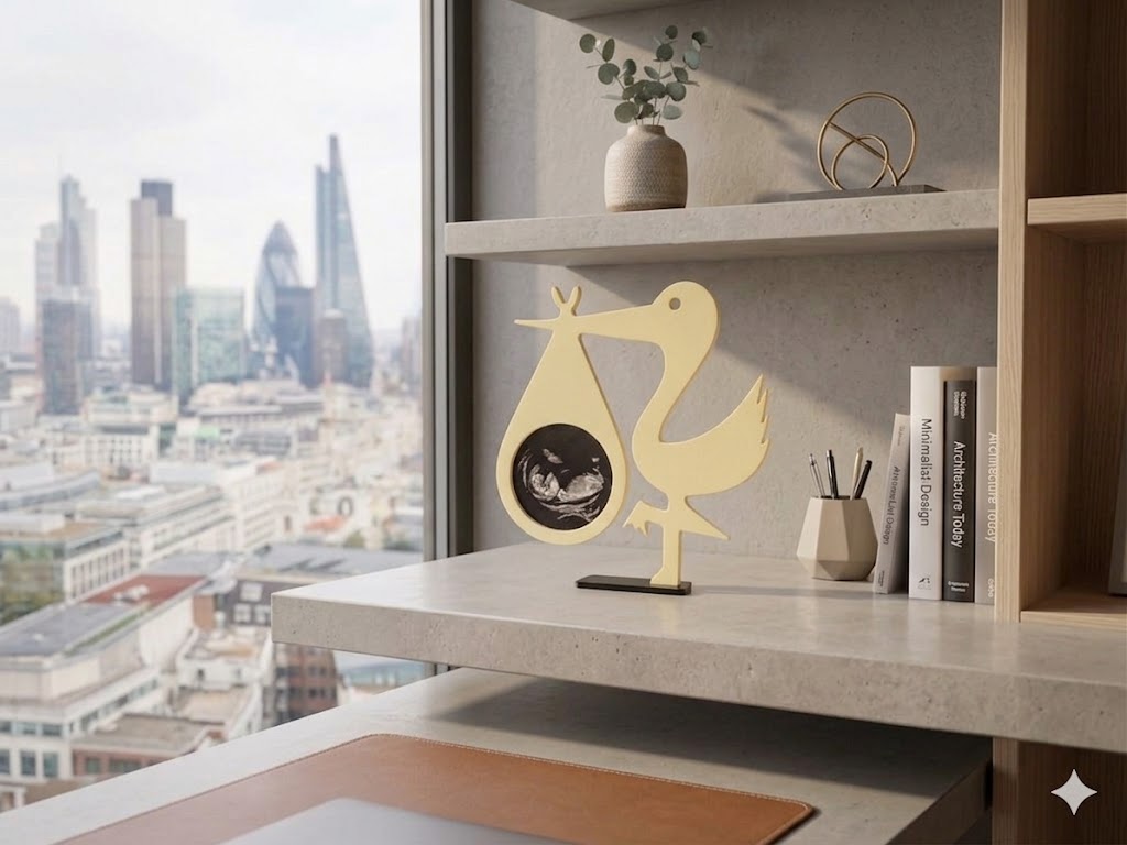 Little Arrival Keepsake yellow stork baby shower gift UK