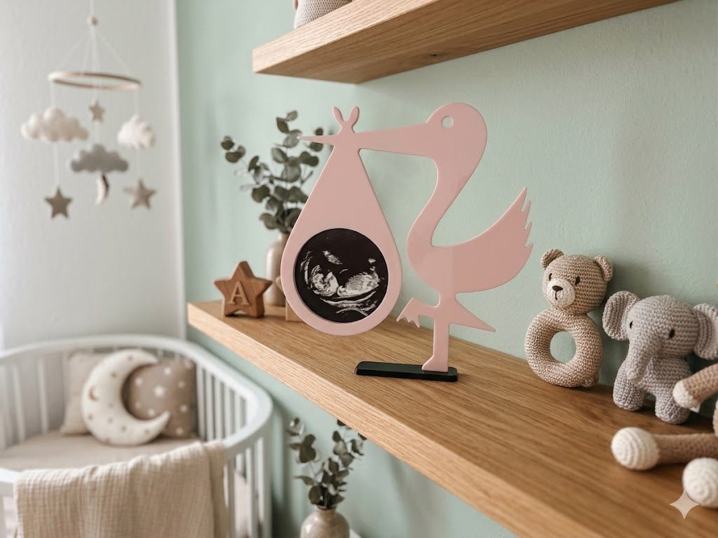 Little Arrival Keepsake pink stork newborn baby gift UK