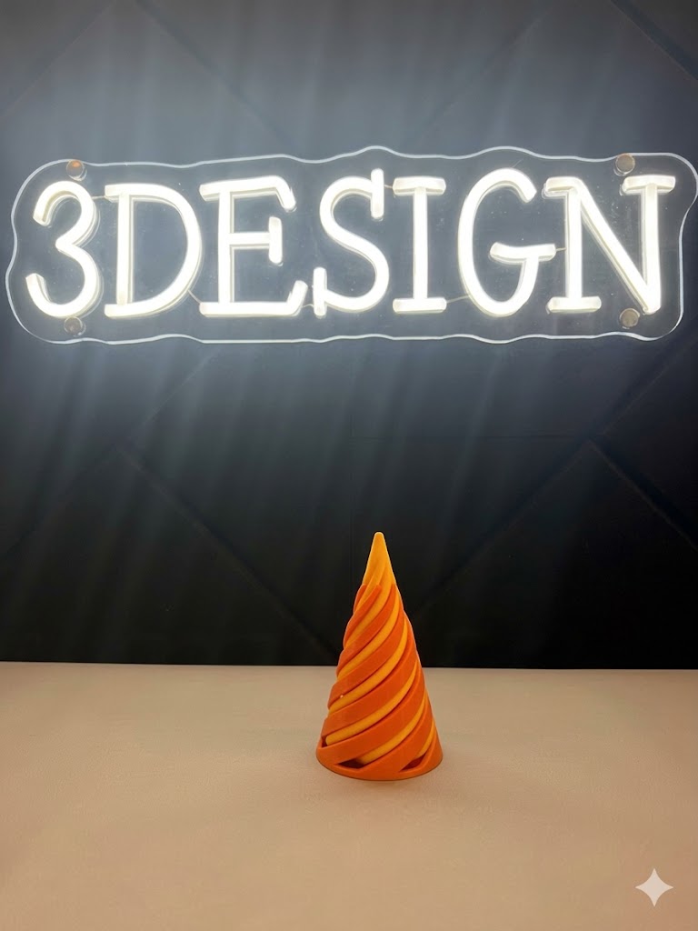 TwistCore fidget spinner in orange – sensory toy by 3DESIGN