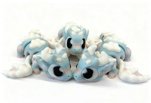 Cute dragon figure collectible pastel colours UK